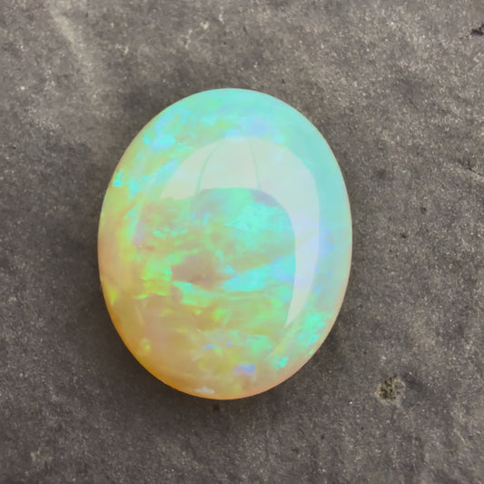 3.92cts Affordable Crystal Opal With A Green Blue Play Of Color, From Lightning Ridge Australia