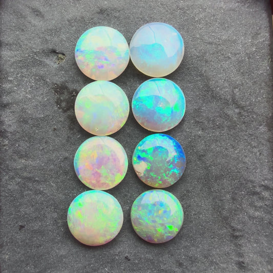 (Price For Parcel) 5mm Round Crystal Opals With A Green Blue Play Of Color, From Lightning Ridge Australia