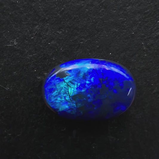4.09cts Gem Black Opal With Rich Blue Color Play