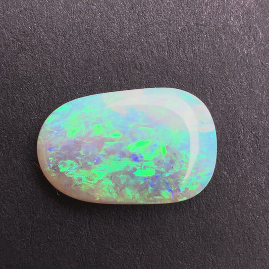 2.08cts Affordable Dark Crystal Opal With A Blue Green Play Of Color, From Lightning Ridge Australia