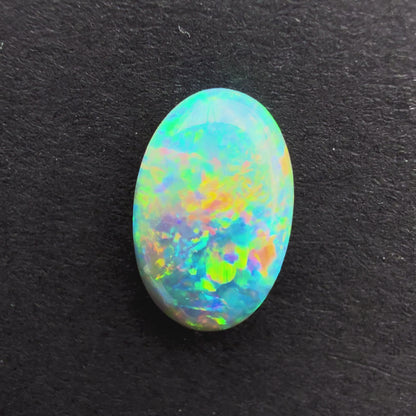 1cts Dark Crystal Opal With A Green Blue Multicolor Play Of Color, From Lightning Ridge Australia