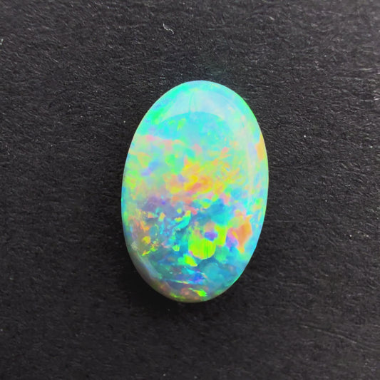 1cts Dark Crystal Opal With A Green Blue Multicolor Play Of Color, From Lightning Ridge Australia