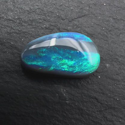 1.8ct Affordable Black Opal With Streaks Of Green-Blue Color