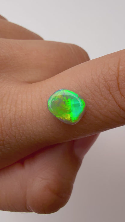 1.82ct Dark Opal With A Green, Yellow, Gold Play Of Color, From Lightning Ridge Australia