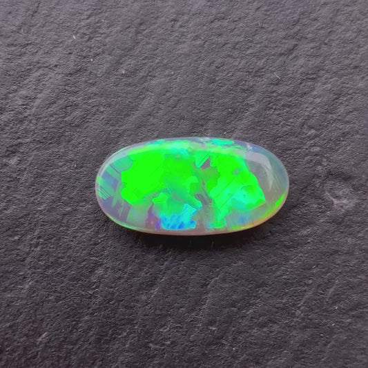 0.56ct Black Opal With A Green, Blue Play Of Color, From Lightning Ridge Australia