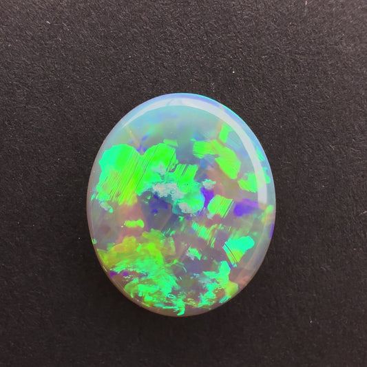 1.84cts Affordable Dark Crystal Opal With A Green Blue Play Of Color, From Lightning Ridge Australia