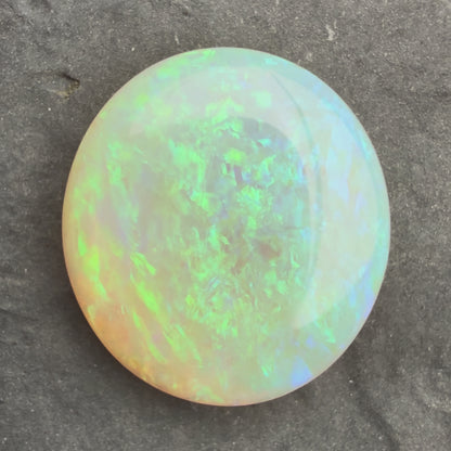 6.77cts Affordable Crystal Opal With A Green Blue Play Of Color, From Lightning Ridge Australia