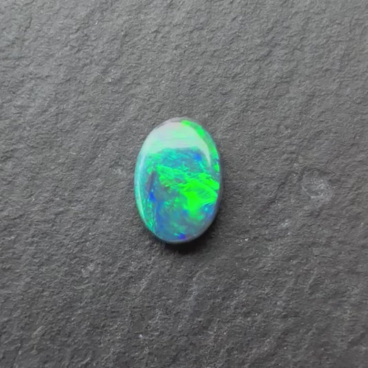 0.38ct Black Opal With A Green, Blue Play Of Color, From Lightning Ridge Australia