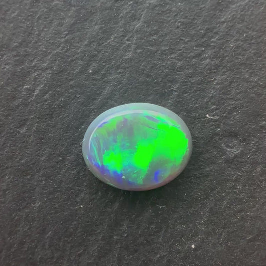 0.95ct Black Opal Opal With A Green, Blue Play Of Color, From Lightning Ridge Australia