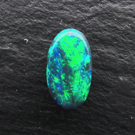 1.3cts Gem Black Opal With A Green Blue Pattern