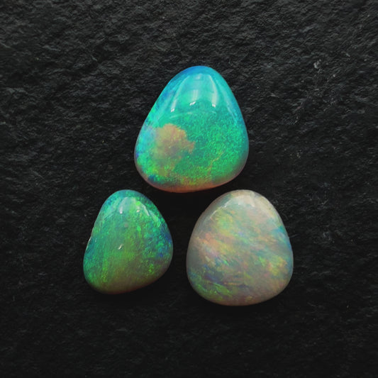 1.2ct Bundle (Price For Parcel) Freeform Crystal Opals With Soft Colors and Small Flash Pattern