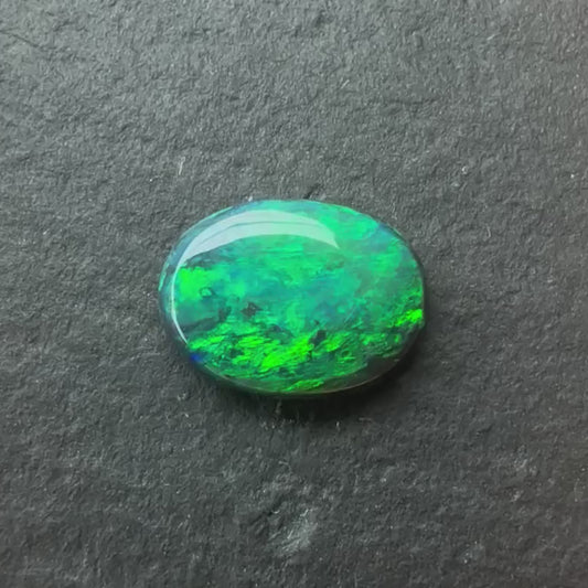 0.89ct Black Opal With Green, Blue Play Of Color, From Lightning Ridge Australia