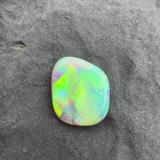 0.74cts Affordable Dark Opal With A Green Yellow Gold Play Of Color, From Lightning Ridge Australia