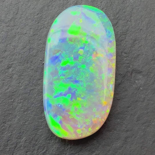 2.87ct Crystal Opal With A Green, Blue Play Of Color, From Lightning Ridge Australia