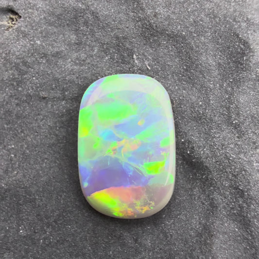 0.6cts Affordable Dark Opal With A Green Yellow Gold Play Of Color, From Lightning Ridge Australia