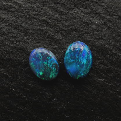 0.6ct Bundle (Price For Parcel) Picture Stone Black Opals With Marbled Blue, Green And Black