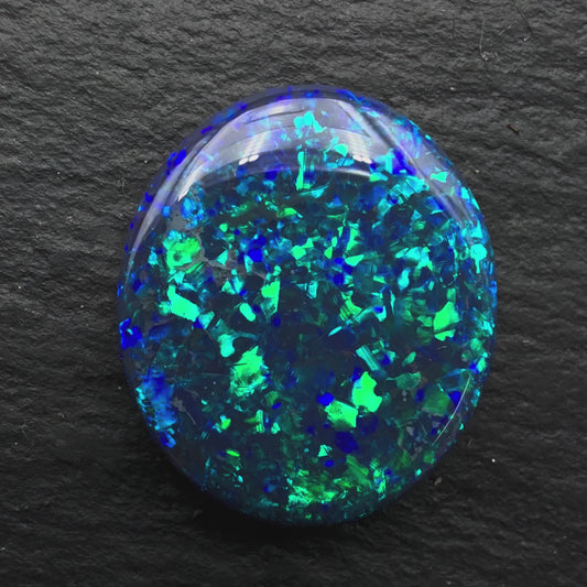 7.12cts Gem Black Opal With Vivid Dark Dlue-Green Pinfire Pattern