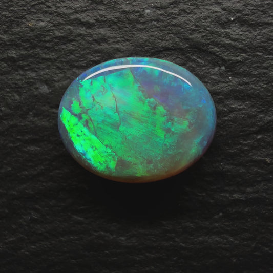 1.64ct Black Crystal Opal With A Minty Green Color Palette And Unique Pattern