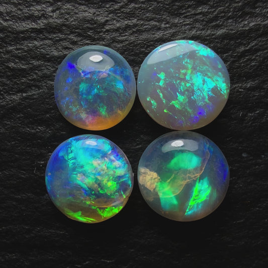 BUNDLE (Price For Parcel) Small Round Crystal Opals With Minty Blues And Greens