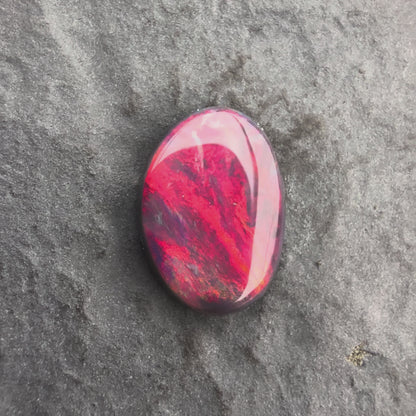 1.87cts Gem Black Opal With A Vivid Red Pink Multicolor Play Of Color, From Lightning Ridge Australia