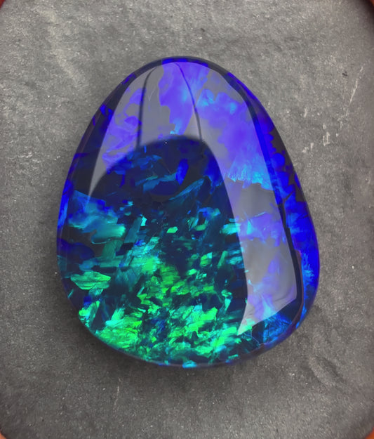 9.38ct World Class Gem Black Opal With Deep Blue Green With Speckled Pattern from Lightning Ridge Australia