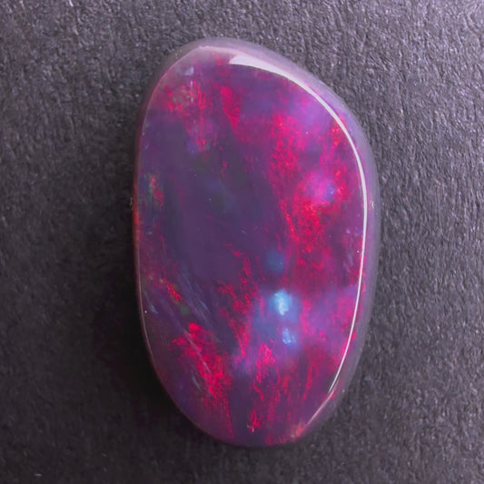 3.46cts Black Opal With A Red Pink Multicolor Play Of Color, From Lightning Ridge Australia