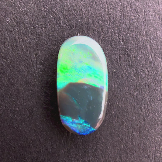 0.53cts Black Crystal Opal With A Green Blue Play Of Color, From Lightning Ridge Australia