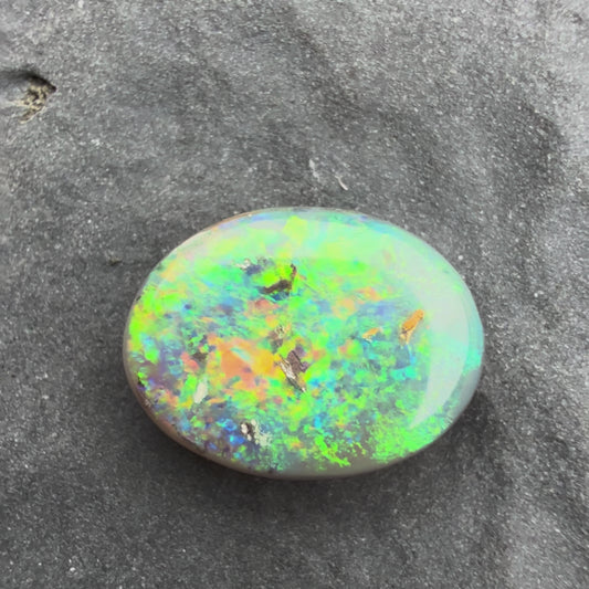1.32cts Affordable Dark Opal With A Green Yellow Gold Play Of Color, From Lightning Ridge Australia