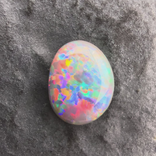 0.88cts Affordable Dark Opal With A Vivid Red Pink Multicolor Play Of Color, From Lightning Ridge Australia