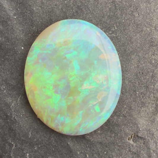 2.19cts Affordable Crystal Opal With A Green Blue Play Of Color, From Lightning Ridge Australia