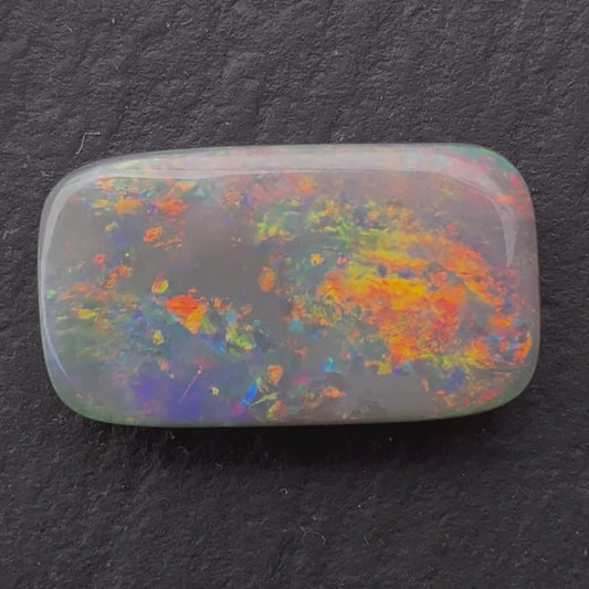 4.58ct Dark Opal With Red, Pink Multicolor Play Of Color, From Lightning Ridge Australia