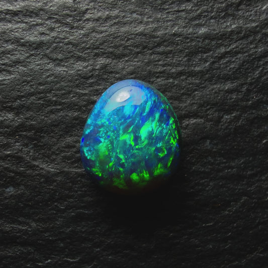 1.1ct Black Opal, Thes Gem Has A Lovely Blue-Green Color Pallette And A Moss Pattern