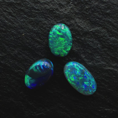 1.82ct BUNDLE (Price For Parcel) Black Opals With Rich Green-Blues and Moss Patterns