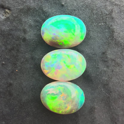6mm x 4mm Crystal Opal Bundle With Green Yellow Gold Play Of Color, From Lightning Ridge Australia