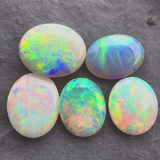(Price For Parcel) 3.46cts Bundle Gem Crystal Opals With A Red Pink Multicolor Pattern