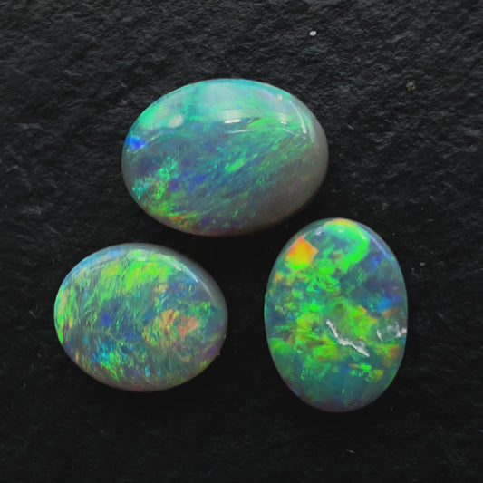 1.76ct Bundle (Price For Parcel) Dark Opals With Green, Yellow, Orage