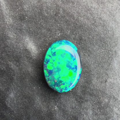 0.34cts Affordable Gem Black Opal With A Green Blue Play Of Color, From Lightning Ridge Australia