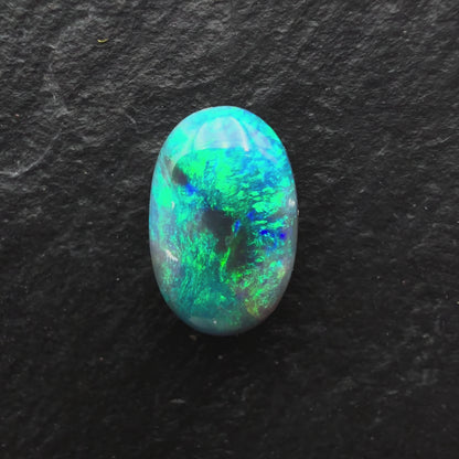 1.52ct Affordable Black Opal With Mossy Pattern And A Dark Center