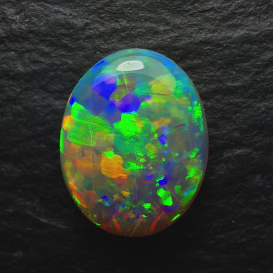 1.1ct Top Gem Crystal Opal With A Brilliant Floral Pattern And A Multi Color Palette