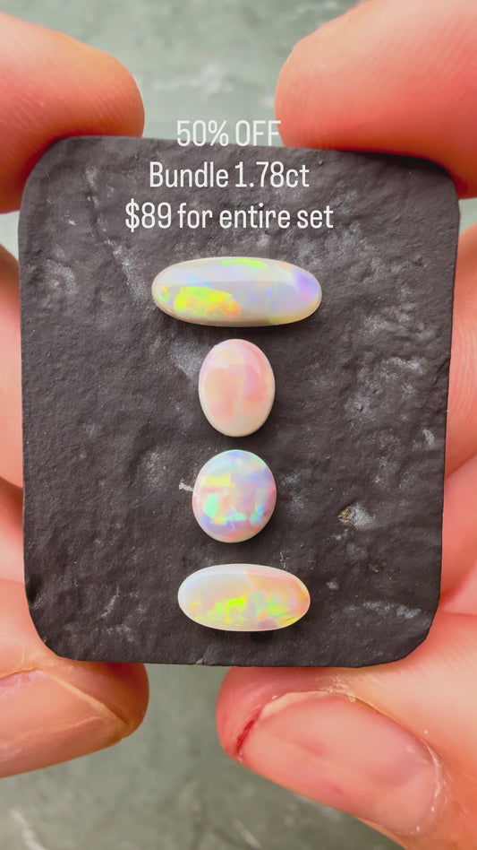 1.78ct Dark Opal Parcel With A Red, Pink Multicolor Play Of Color, From Lightning Ridge Australia