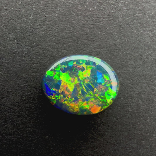 1.19cts Black Opal With A Green Blue Multicolor Play Of Color, From Lightning Ridge Australia