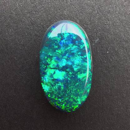 2.66cts Black Opal With A Blue and Green Play Of Color, From Lightning Ridge Australia