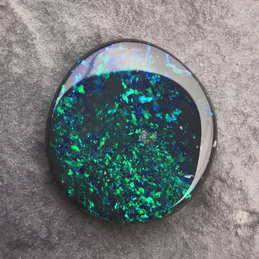 2.63cts Affordable Dark Opal With A Pinfire pattern and Blue Green Play Of color