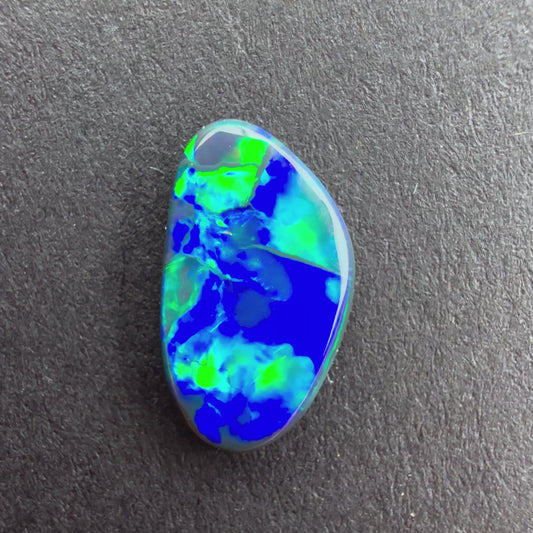 1.12cts Gem Black Opal With Blue Green Play Of Color, From Lightning Ridge Australia