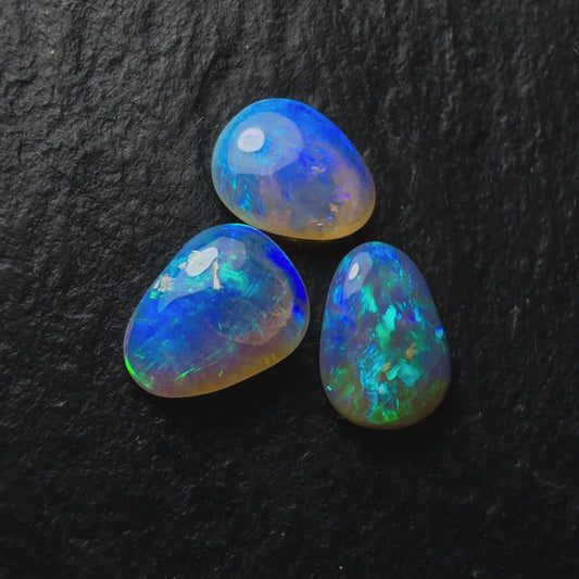 (Price For Parcel) Small Freeform Crystal Opals with rich blue green color play