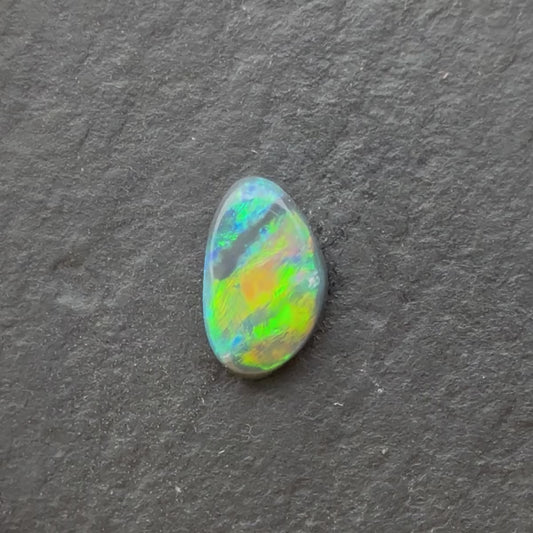 0.28ct Black Opal Opal With A Green, Blue Play Of Color, From Lightning Ridge Australia