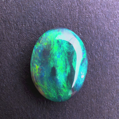 1.1cts Black Opal With A Deep Green Blue Play Of Color, From Lightning Ridge Australia
