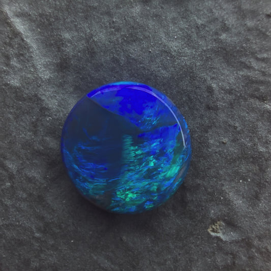 10mm Round Affordable Black Opal With Blue Green, From Lightning Ridge Australia