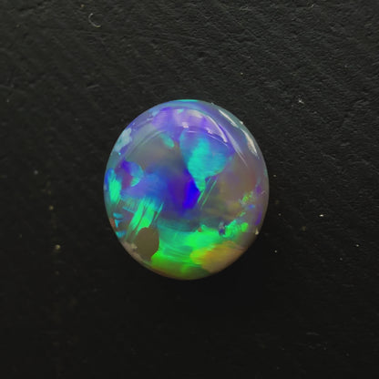 1.63 Black Crystal Opal, This Stone Has A Blocky, Green-Blue Pattern And Lots Of Depth