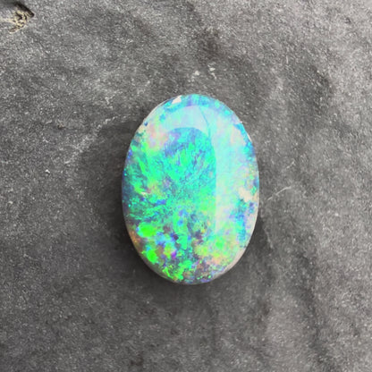 1.19cts Affordable Black Opal With A Vivid Green Blue Play Of Color, From Lightning Ridge Australia